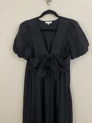 Moon River Front Bow Detail Cotton Midi‎ Dress Size Large thumbnail 4