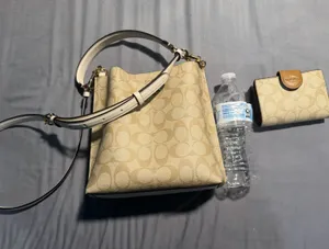 Coach Beige Signature Canvas Crossbody with Cream Trim thumbnail 1