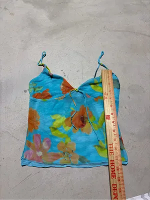 White fox Blue Floral Cami Top Spaghetti Straps XS thumbnail 3