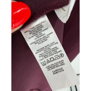 Ann Taylor Ponte Fit and Flare Dress 8 Burgundy Short Sleeve Professional Office thumbnail 4