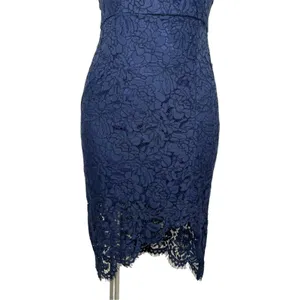 New LULU'S‎ Flirting with Desire Navy Blue Eyelash Lace Bodycon Mini Dress M thumbnail 10