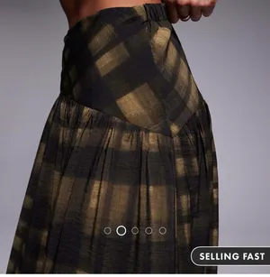 ASOS Blurred Check Drop Waist Skirt thumbnail 2