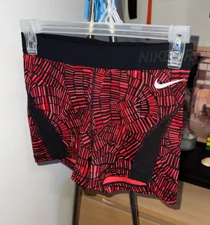 Nike Pro Red and Black Athletic Shorts thumbnail 1