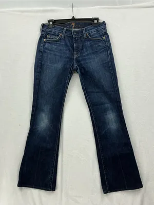 7 For All Mankind Women's Dark Blue Flare Jeans 999 thumbnail 2