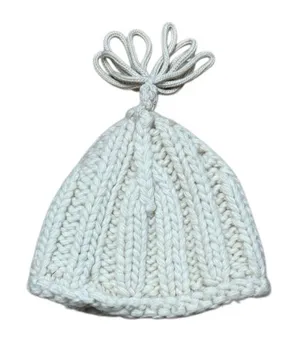 Y2K Vintage Gap Chunky Knot Wool Beanie with too tassel cream S / M thumbnail 1