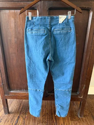 We The Free Denim Bella Moto Mid Rise Skinny Jeans Zip Ankle Size 27 NEW thumbnail 3