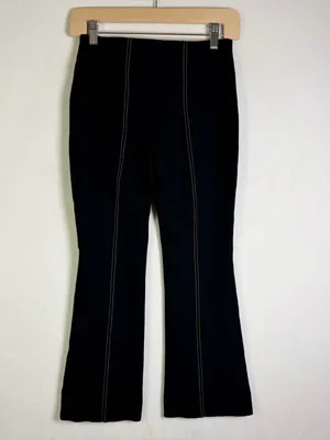 Anthropologie Women’s XXSP Essential Crop Flare Pants Black Contrast Stitch Y2K thumbnail 5