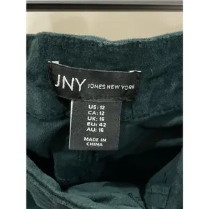 Jones New York Green Velvet Pants Straight Leg Jean Style Size 12 JNY thumbnail 3