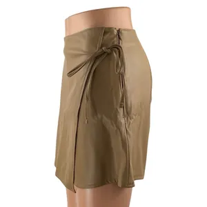NEW Abercrombie & Fitch Tan Khaki High Waisted Wrap Skirt Skort Shorts Size S thumbnail 2