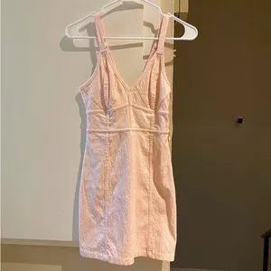Free people Elegant Pink Sleeveless embroidered bodycon mini Dress thumbnail 4