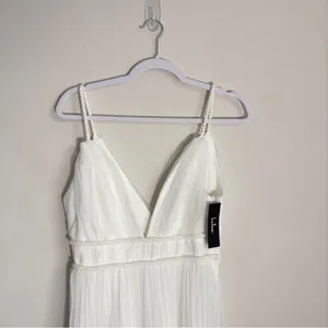 New Lulus Medium Sweet Greek Goddess‎ White Mesh Dress Romantic Cottagecore thumbnail 5