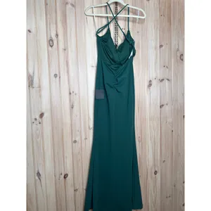 NWT Lulus Incredible Allure Forest Green Backless Mermaid Maxi Dress Holiday S thumbnail 6