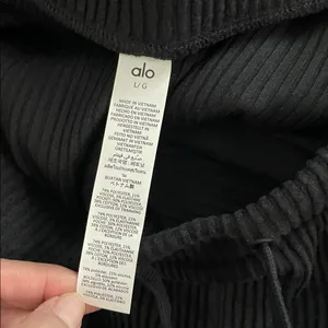 Alo NWT Muse Wide Leg Pants Black & Drawstring, Pockets Size L thumbnail 9