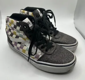 Vans Sk8 Hi‎ MTE Glitter Checkered Mid Top Sneakers Women's Size 7 thumbnail 1