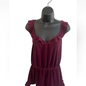 Victoria's Secret Purple Velvet Romper Size Small thumbnail 6