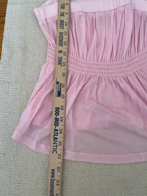 Vintage Wet Seal Y2K Pink Babydoll Smocked Top Size M Made In USA Slightly Sheer thumbnail 7