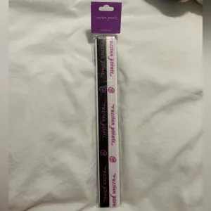 Russian Pointe black and white headbands with purple accents. thumbnail 2