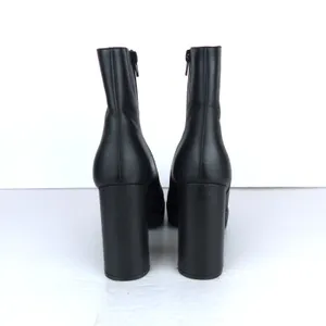 Jeffrey Campbell Spaced Booties Women 7.5 Black Leather Platform Block Heel Goth thumbnail 5