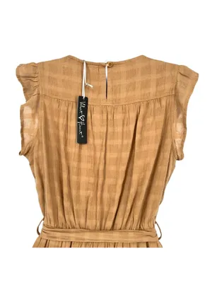 Velvet Heart Cottage Boho Tabatha Dress Ruffled Belted Tan Oat Size XS NWT thumbnail 6