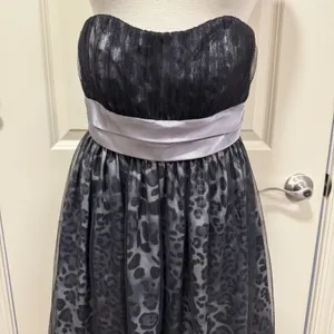 Leopard Print Dress 2 S Metallic Strapless Cocktail Evening Party HOCO Glam thumbnail 4