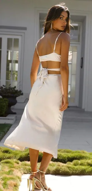 Champagne Midi Dress thumbnail 3