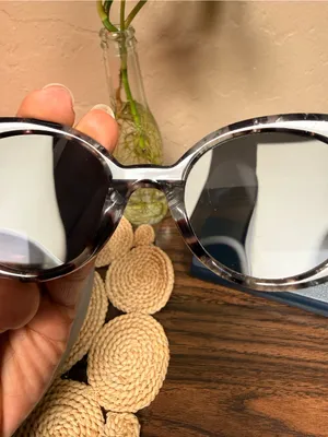 Warby Parker Renee sunglasses featuring a grey tortoise shell pattern thumbnail 6