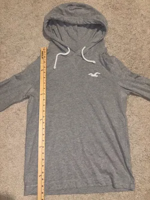 Comfy Grey Hollister Hoodie Size M thumbnail 4