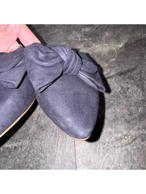 J. Crew Navy Blue Suedes Bow Mules Size 9 thumbnail 5