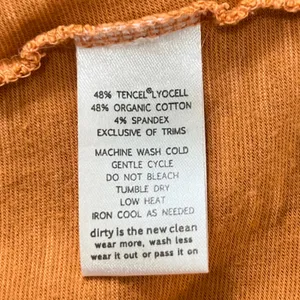 Horny Toad Marley V-Neck Long Sleeve Tee Medium Organic Cotton Tencel Orange Y2K thumbnail 5