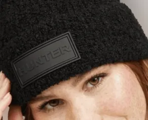 Hunter Black Unisex Tonal Patch Beanie Hat thumbnail 4