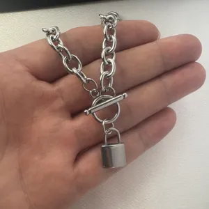 Lock Pendant Necklace for Men Women Streetwear Punk Hip Hop Unisex Style thumbnail 4