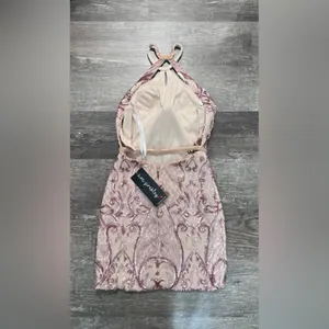 NWT Ava Presley Halter Mini Sequined Dress Pink Size 6 thumbnail 7