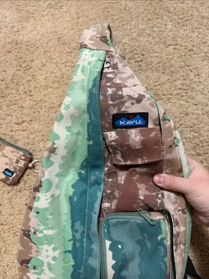 Kavu Rope Sling Bag in Teal, Mint & Brown Camo & Wallet thumbnail 3