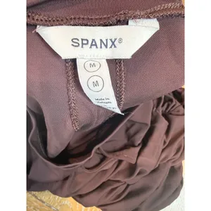 Spanx Sleek Jersey Crewneck Ruched Midi Dress Sleeveless Brown Sz Medium 21831R‎ thumbnail 6