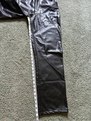 Abercrombie&Fitch The ‘90s Straight Ultra High Rise Faux Leather Pants NWT 30/10 thumbnail 5