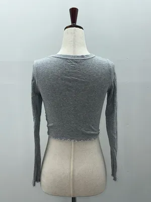 Playboy Pacsun Cropped Long Sleeve Tee Size XS Lettuce Hem thumbnail 5
