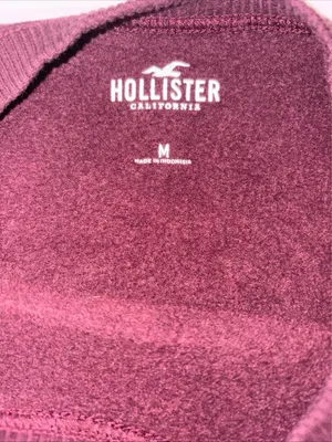 Hollister Burgundy Cropped Sweatshirt Medium thumbnail 3