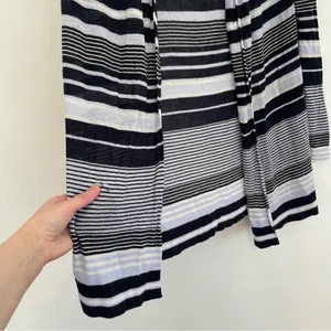 ANN TAYLOR LOFT Striped Fine Knit Open Cardigan Blue / Periwinkle ? Navy Sweater thumbnail 11