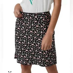 Free People Floral Mini‎ Slip Skirt NWT Black Motif Pink Ditsy Print Size 4 thumbnail 8