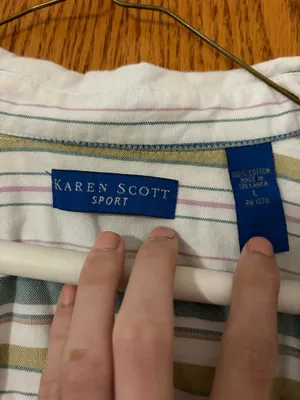 Karen Scott Striped Button Down Top thumbnail 2