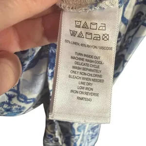 Isaac Mizrahi New York Linen Blend Maxi Dress NWT Blue White thumbnail 10