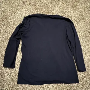 Lauren Ralph Lauren Womens Navy Blue V-Neck Long Sleeve‎ Stretch Jersey Top M thumbnail 5