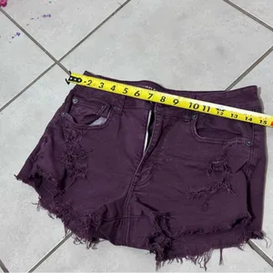 American Eagle Women‎ Purple Cut Off Distressed Shorts Stretch Size 6. thumbnail 8