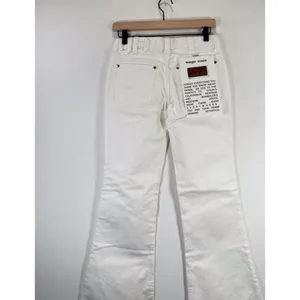 NWT Wrangler x Staud Jeans White The Bikini Denim Flare Low Rise Side Slit 25x32 thumbnail 9