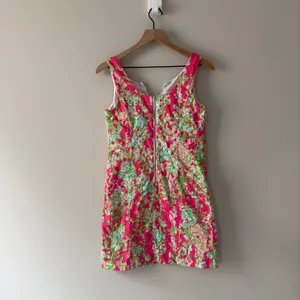 Lilly Pulitzer Cathy Shift Dress Flamingo Pink Southern Charm 0 Lace 100% Cotton thumbnail 12