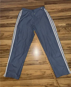 Vintage 2002 Adidas Baggy Track Pants Swish Mesh Lined Baby Blue 3 Stripe Size L thumbnail 1
