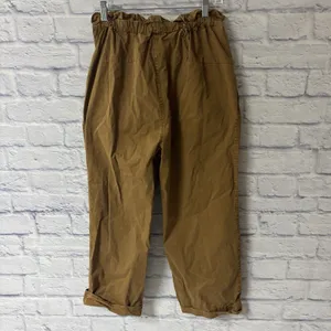 Free People Margate Pleated Paperbag Waist Trousers Size Medium Bohemian Brown thumbnail 11