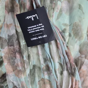 Lulus Most Beautiful Day Sage Multi Floral Print Organza Maxi Dress Large NWT thumbnail 8