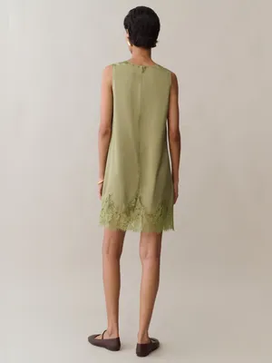 NWT Few Moda Yasmin Dress size Medium M Green Moss lace mini Kourt thumbnail 6