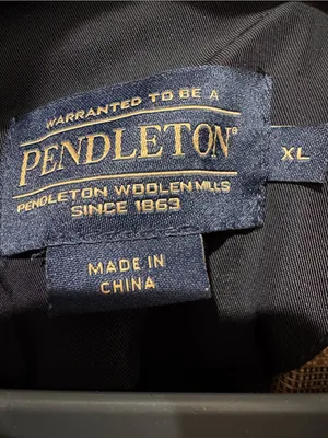 Pendleton Women's Full Zip Jacket Black Plaid Trench Rain Coat XL thumbnail 4